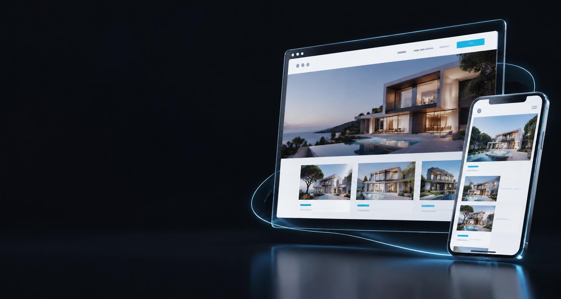 Maquette d'un site professionnel sur ordinateur et smartphone